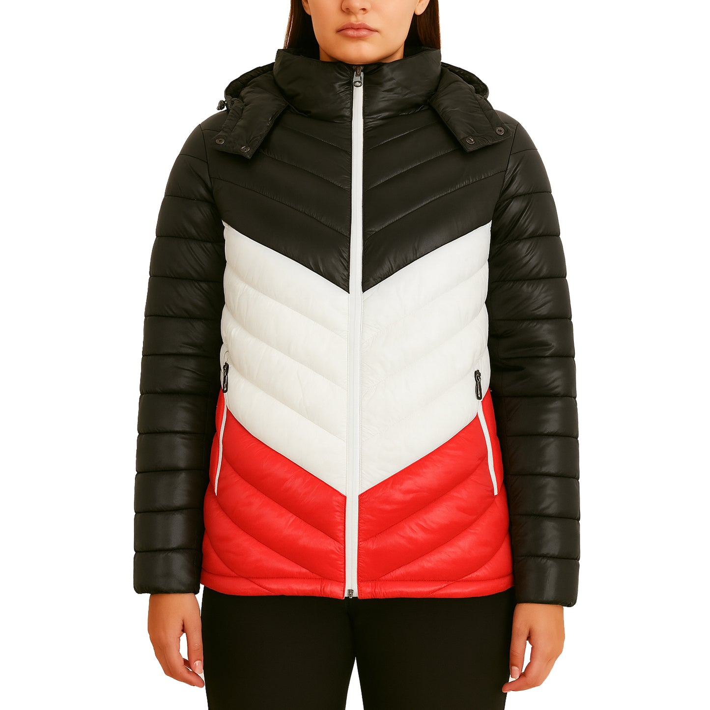 Womens Heavyweight Quilted Hooded Puffer Bubble Jacket (Sizes, S to 2XL)
