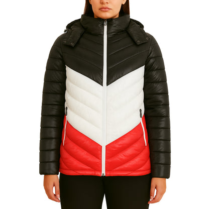 Womens Heavyweight Quilted Hooded Puffer Bubble Jacket (Sizes, S to 2XL)