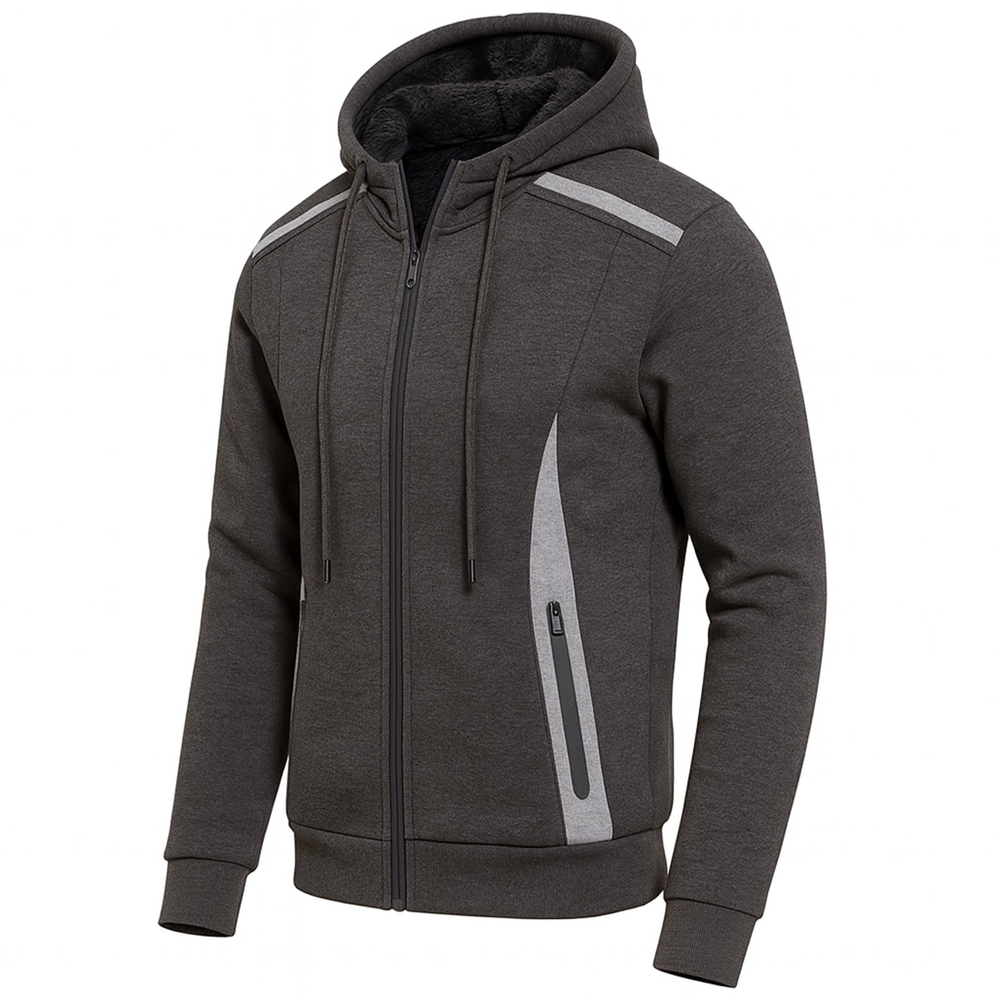Men's Heavyweight Sherpa Fleece-Lined Full Zip Classic Tech Hoodie