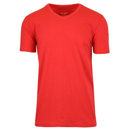 Men's Short Sleeve V-Neck Cotton - Stretch Tees