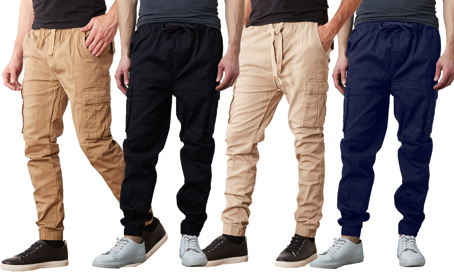 Men's Cotton Flex Stretch Cargo Jogger Pants (Sizes: S-2XL)