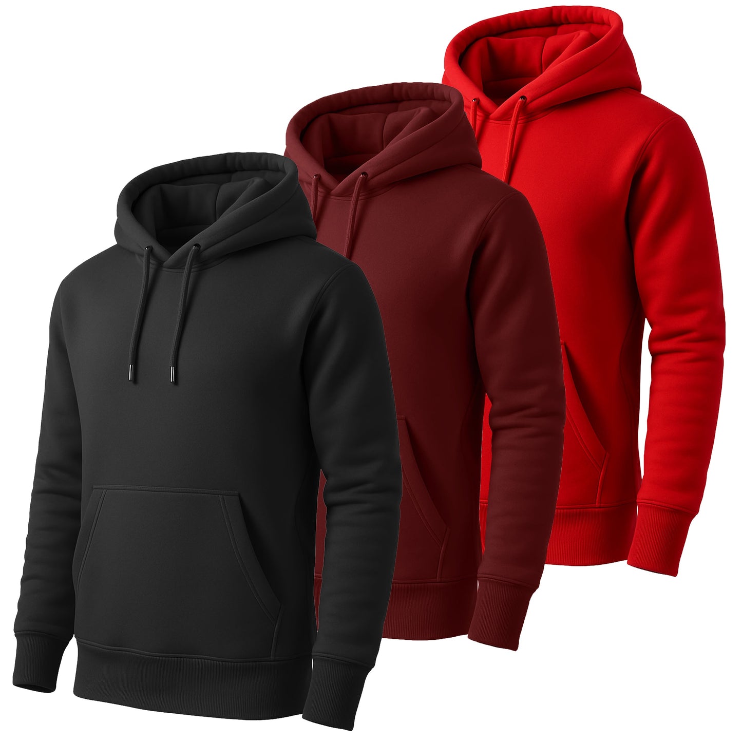 3-Pack Men's Fleece-Lined Pullover Hoodie (Sizes, S-5XL)