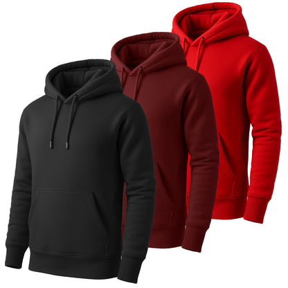 3-Pack Men's Fleece-Lined Pullover Hoodie (Sizes, S-5XL)