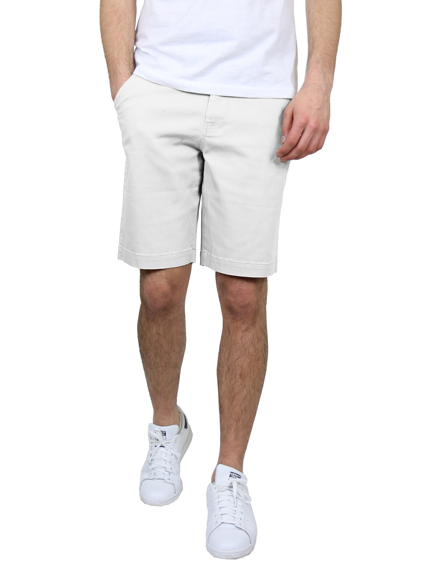 Men's 5-Pocket Flat-Front Stretch Twill Chino Shorts (Size 30-42)