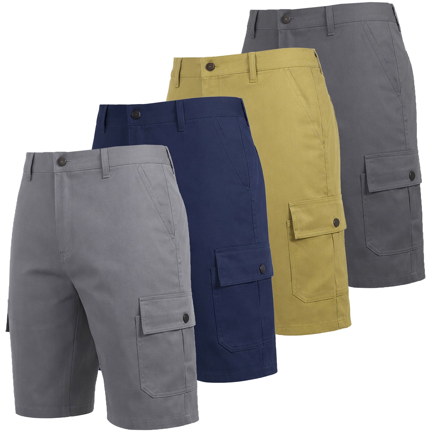 Men's Cotton Flex Stretch Cargo Shorts w/o Belt (Sizes: 30 - 42)