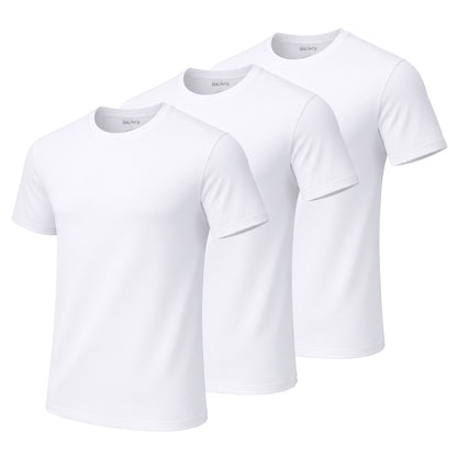 Men's Multi-Pack Classic Short Sleeve Crew Neck 100% Cotton Undershirts (Sizes, S to 3XL)