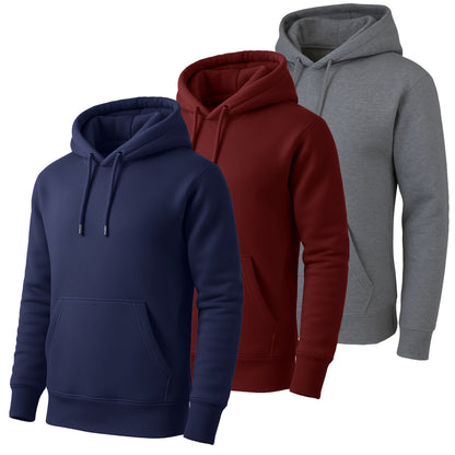 3-Pack Men's Fleece-Lined Pullover Hoodie (Sizes, S-5XL)