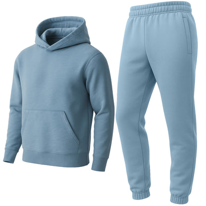 Men’s Heavyweight Soft Fleece Cotton Blend Pullover Hoodie & Sweatpants Jogging Set (S-2XL)