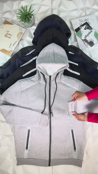 Men's Heavyweight Sherpa Fleece-Lined Full Zip Classic Tech Hoodie