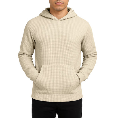 Men's Waffle Knit Thermal Pullover Hoodie (S-3XL)