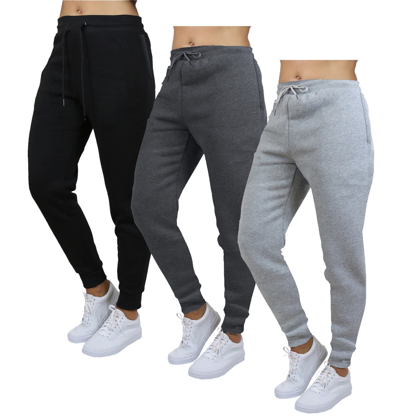 3-Pack Women's Loose Fit Fleece Jogger Sweatpants (S-3XL)