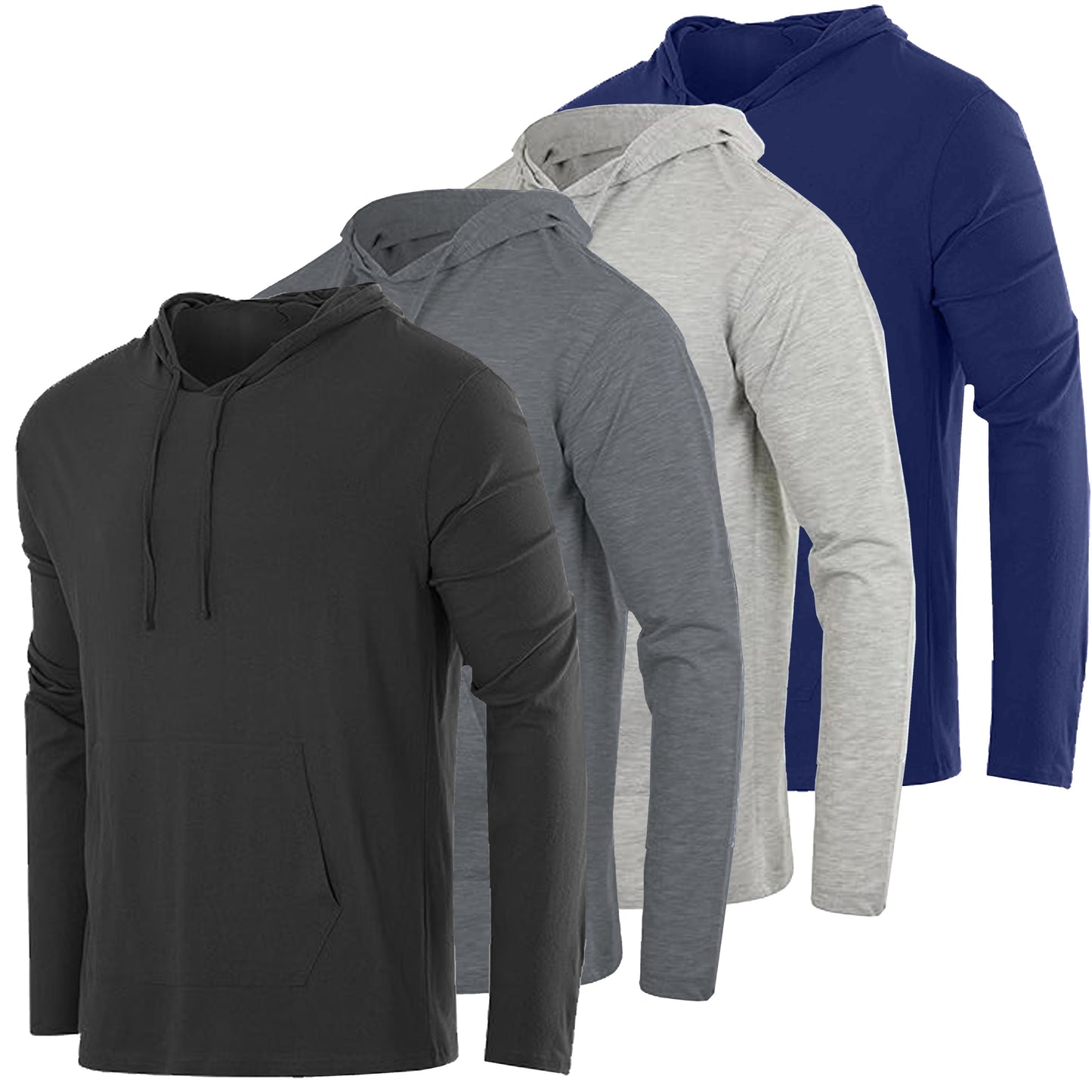 Men's Cotton Lightweight Casual Pullover Drawstring Hoodie With Pocket