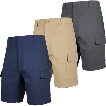 Men’s 3-Pack Super Stretch Cargo Shorts with Button Closure and Zipper Pockets (Sizes: 30-42)