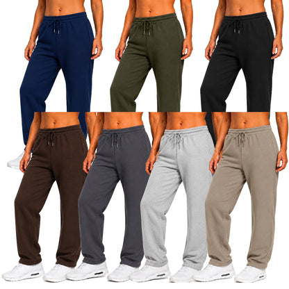 Women's Loose Fit  Classic Heavyweight Fleece Sweatpants with Open Bottom (S-3XL)