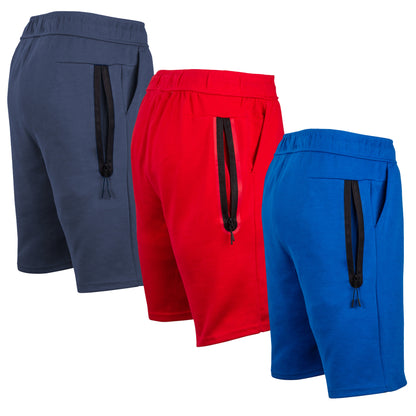 3-Pack Women's Loose-Fit Tech Fleece Shorts – Soft, Breathable Fabric with Zipper Pocket & Adjustable Waistband