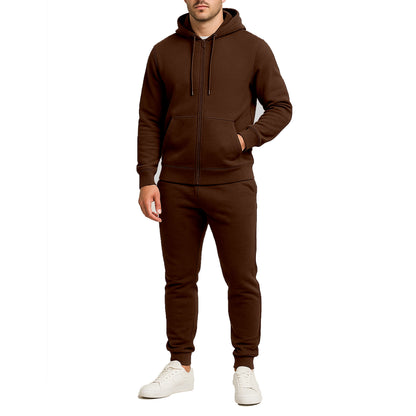 Men's Fleece-Lined Full-Zip Hoodie & Jogger 2-Piece Set