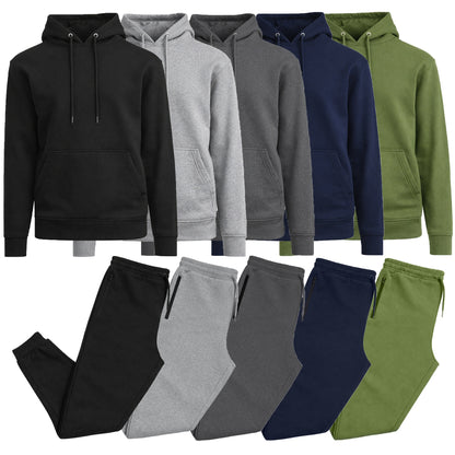 Men’s Soft Fleece Cotton Blend Pullover Hoodie & Sweatpants Jogging Set