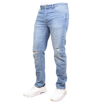 Men's Stretch Ripped Jeans - Authentic Denim Look with Flexibility & Comfort (Sizes: 30-42)