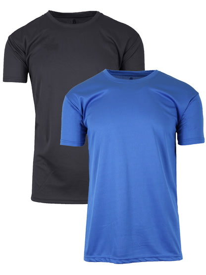 2-Pack Men's Short Sleeve Moisture-Wicking Quick Dry Performance Crew Neck Tee (S-2XL)