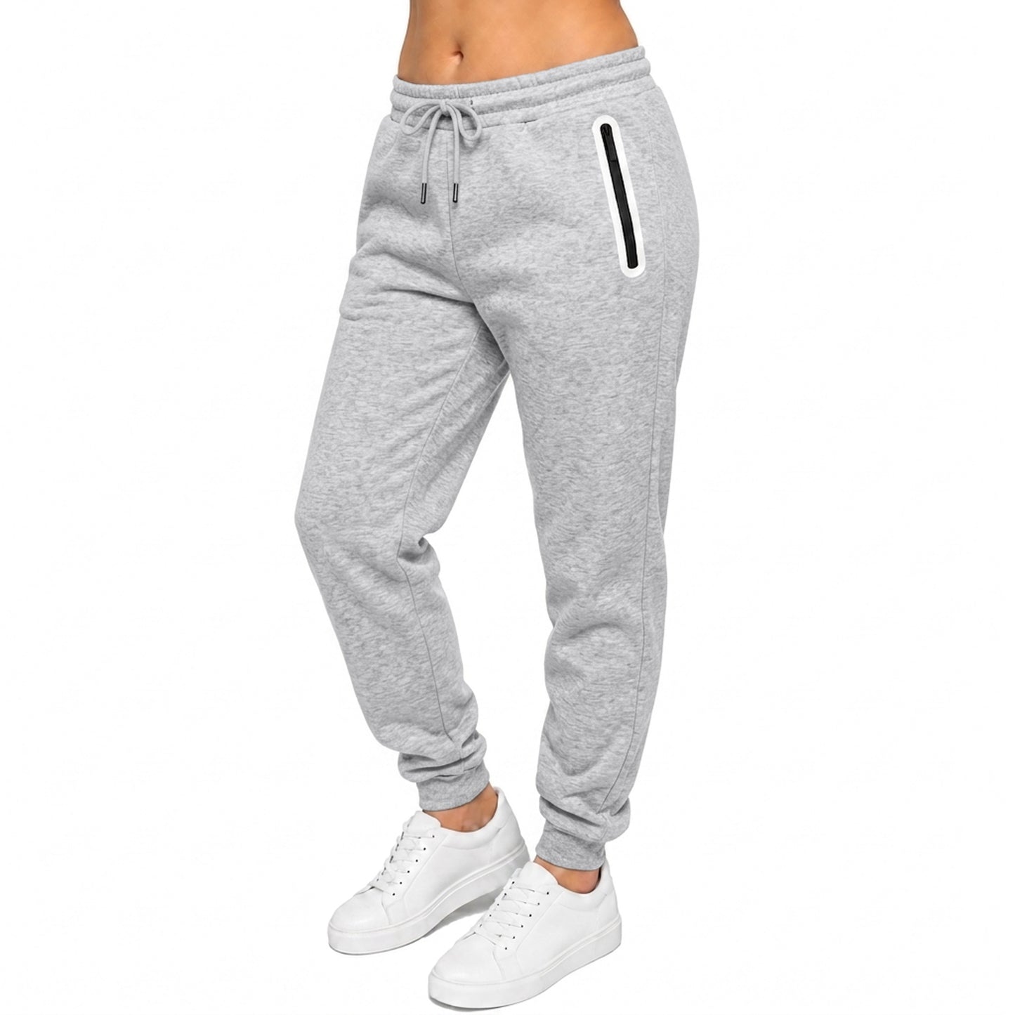 Women's Loose-Fit Fleece-Lined Jogger With Heat Seal Zipper Side Pockets