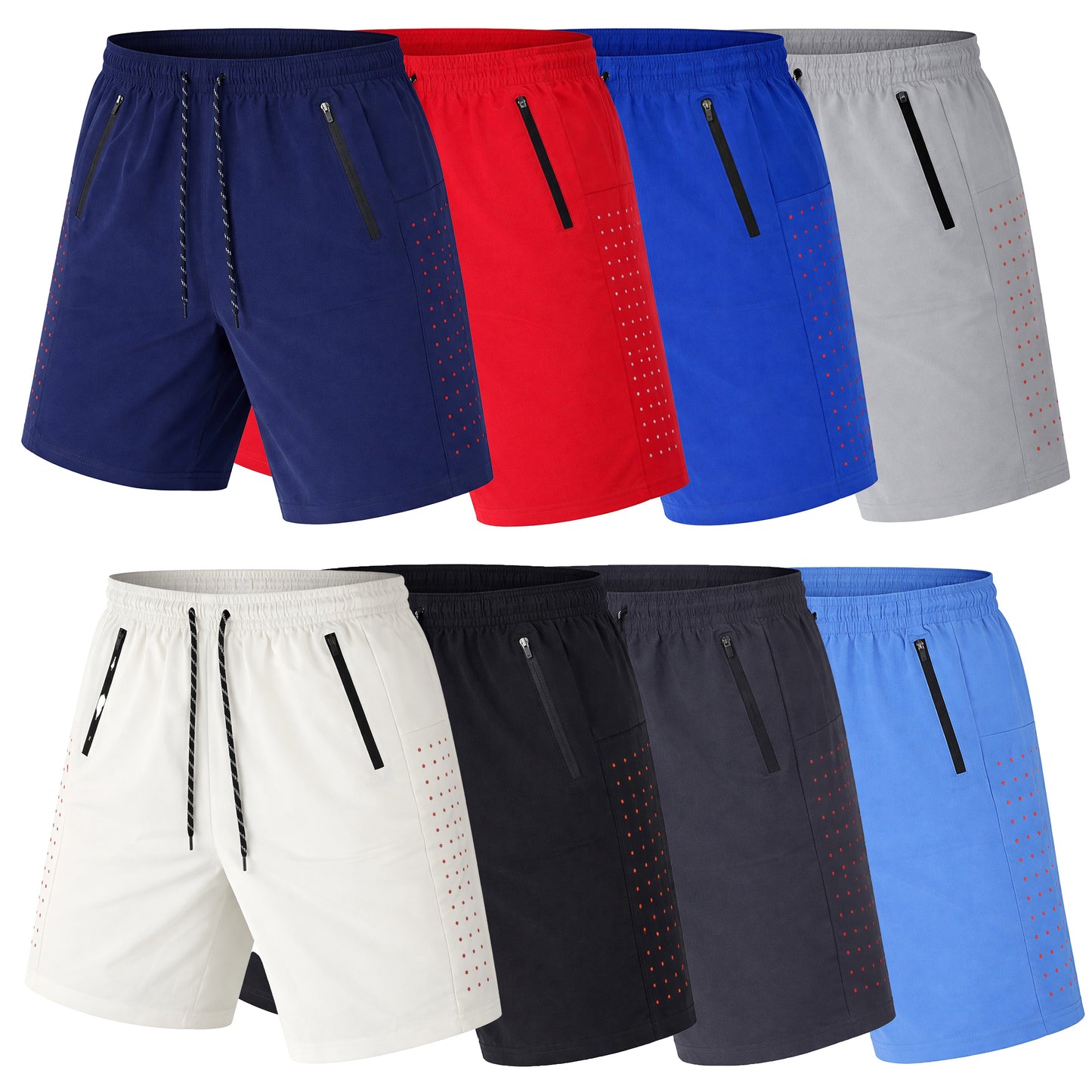 Men's 3-Pack Performance Training Shorts With Zipper Pockets (Sizes, S to 2XL)