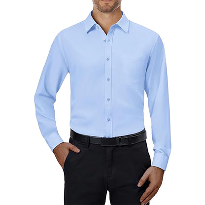 Mens Long Sleeve Slim-Fit Design Dress Shirts