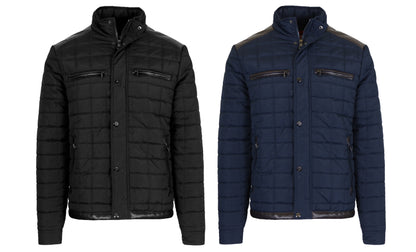Men's Lightweight Quilted Jacket with Synthetic Trim Design (Sizes, S-2XL)